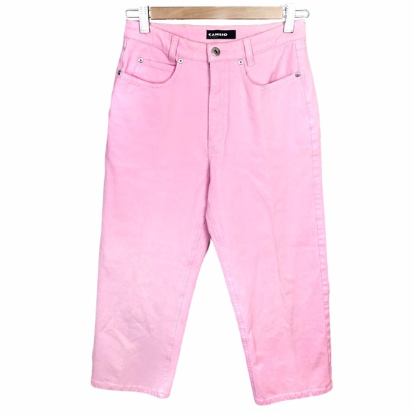 Vintage 90s  Bubble Gum Barbie Pink High Waisted Baggy Tapered Y2K Mom Jeans 8 - Picture 2 of 8